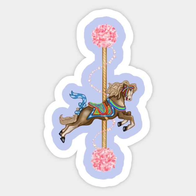 Fantasy Carousel Horse Sticker by Art by Deborah Camp